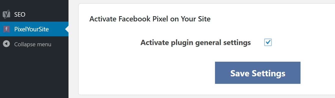 Pixel ID activate settings Pixel ID aktiverer indstillinger