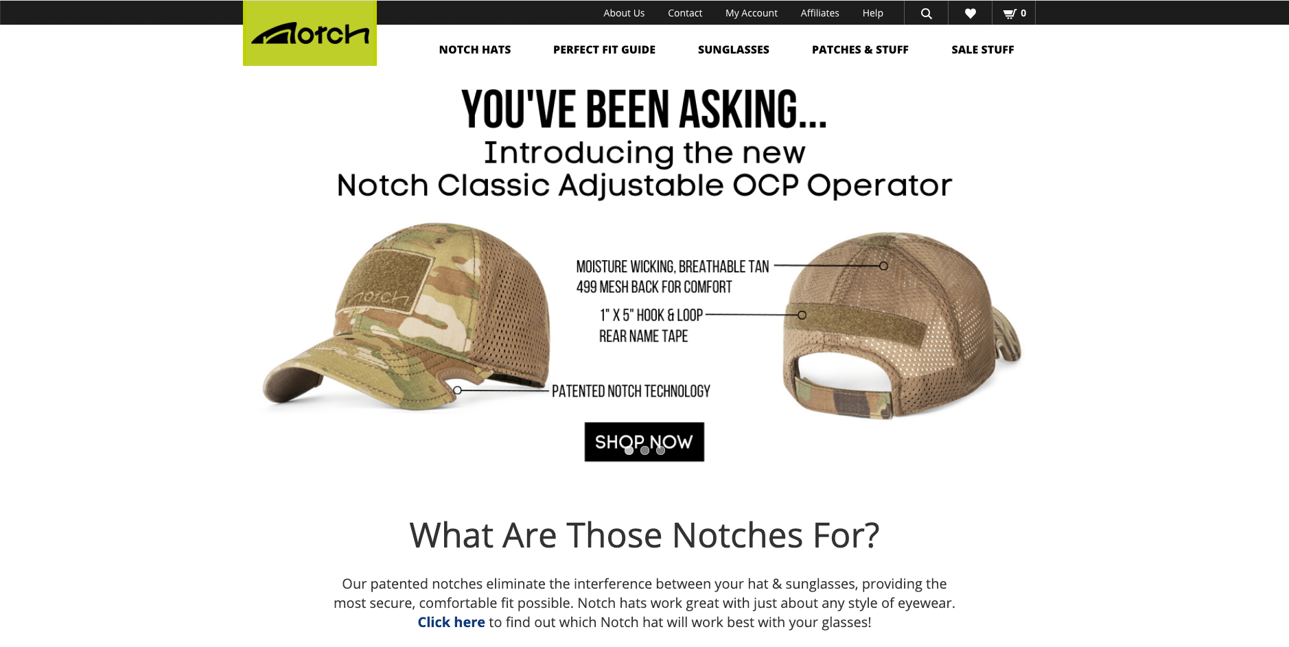 Notch, des casquettes innovantes pour les lunettes de soleil