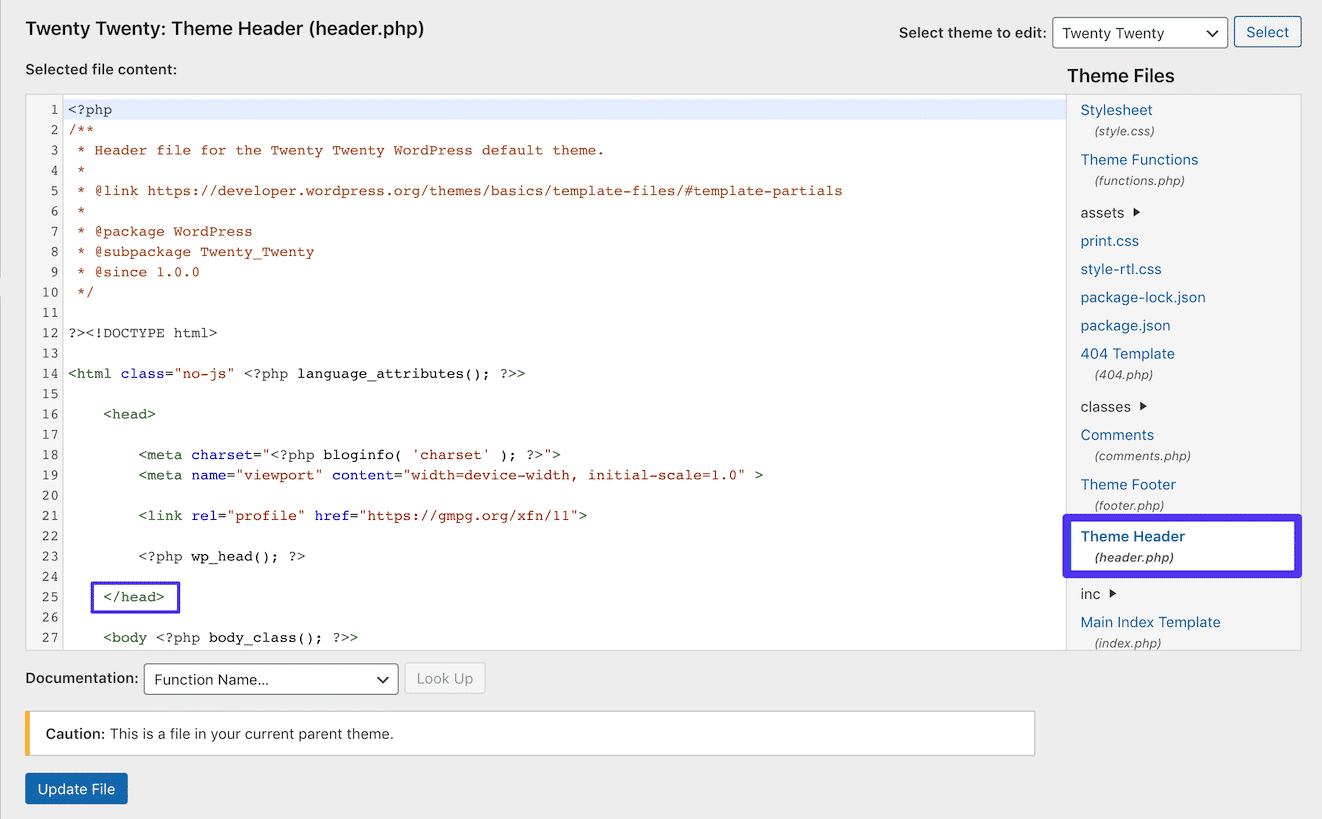 WordPressでheader.phpファイルを編集する