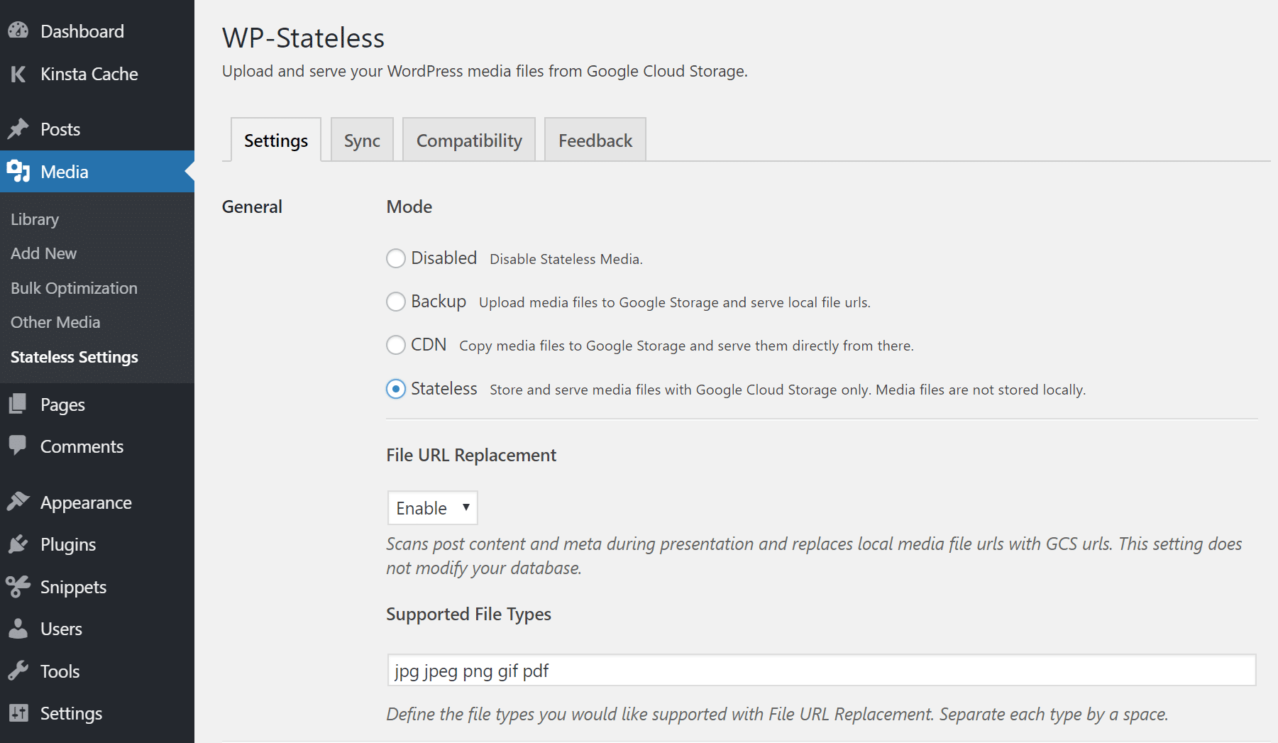 WP-Stateless modus