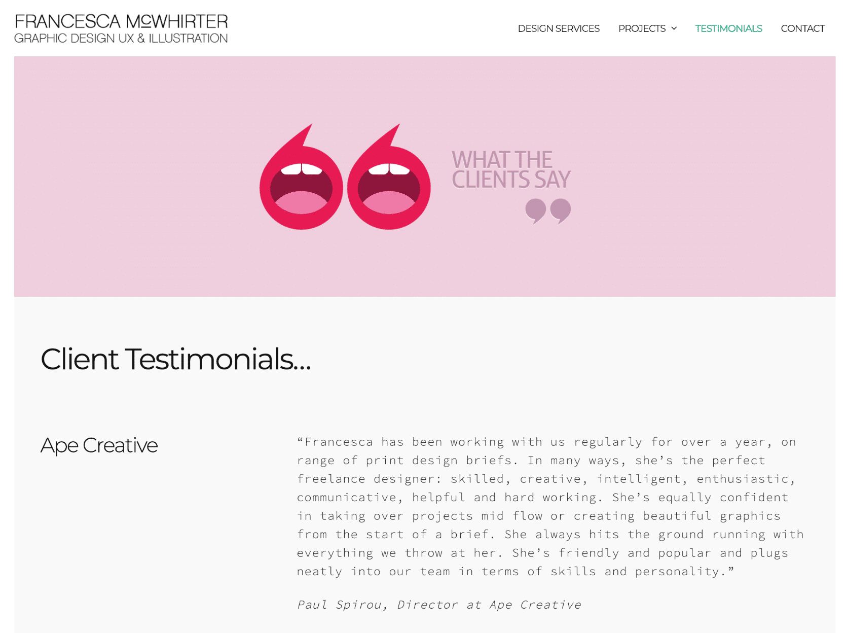 Portfoliowebsite klantgetuigenissen