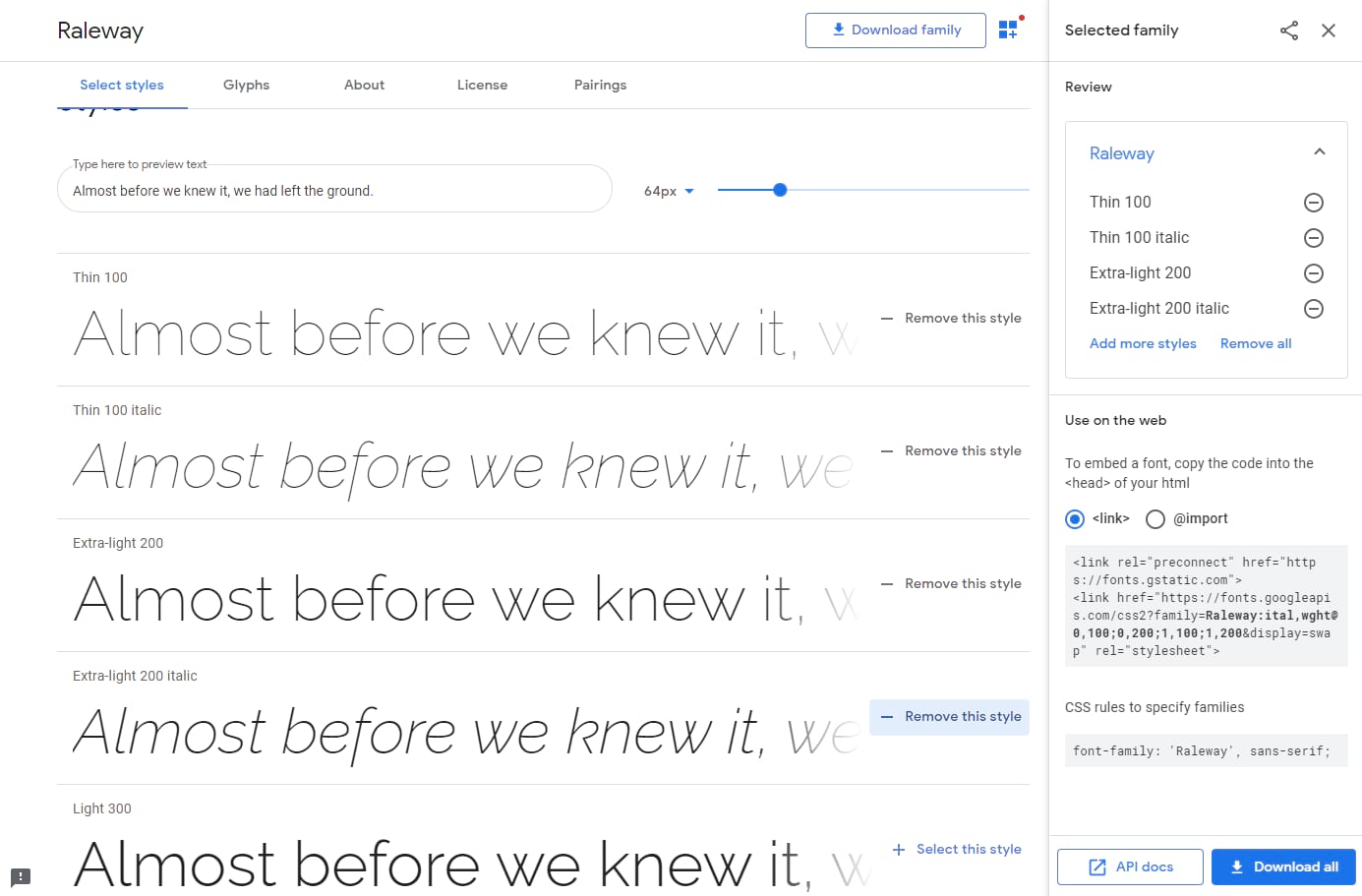 Choose a font in Google Fonts.