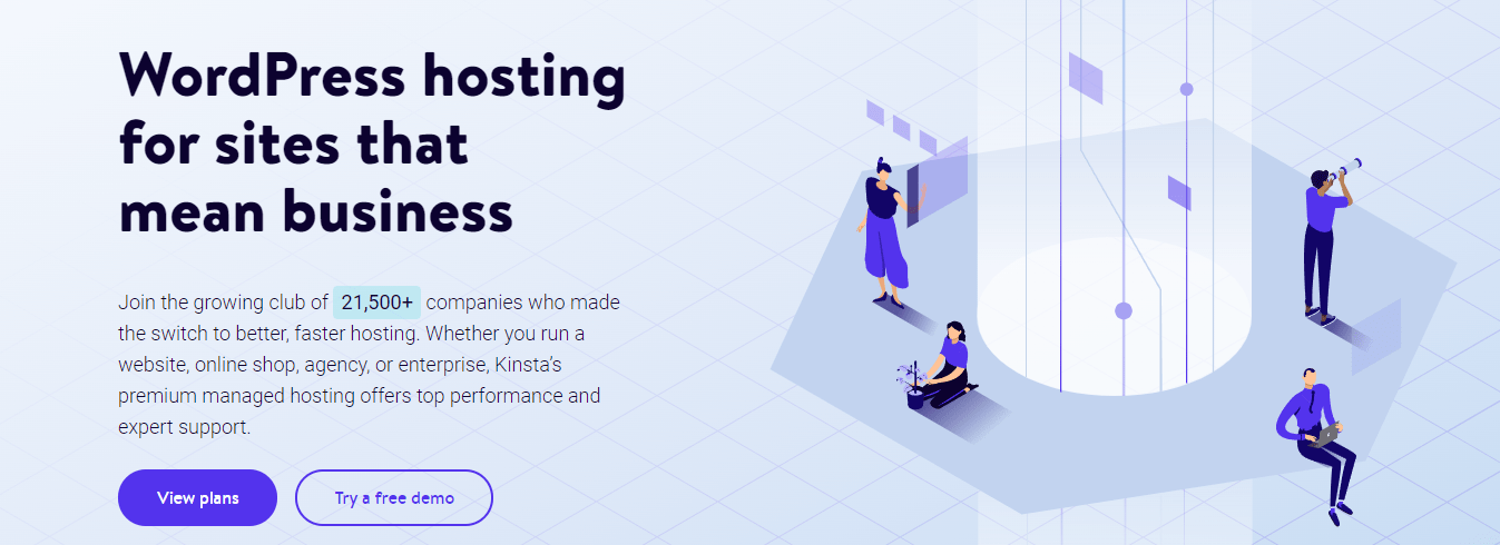 La homepage di Kinsta.